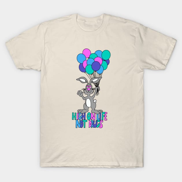 High On Life (Full Color) - Retro Styled Design T-Shirt by sombreroinc